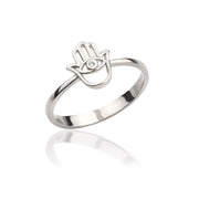 14K Solid Gold Hamsa Ring Y57