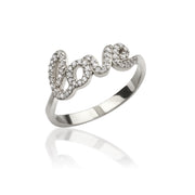 14K Solid Gold Stone Love Ring Y47