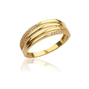 14K Solid Gold Wide Band Ring Y272