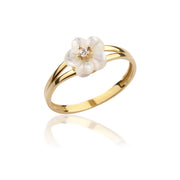 14K Solid Gold Magnolia Ring Y235