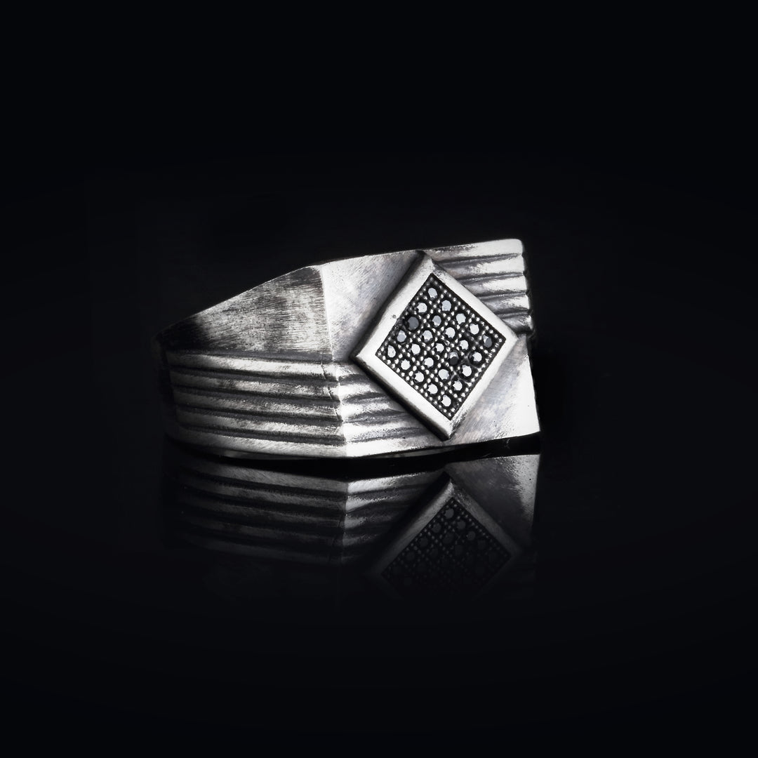 14K Solid Gold Signet Men Ring EY12
