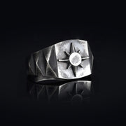14K Solid Gold North Star Men Ring EY5