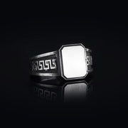 14K Solid Gold Greek Men Ring EY1