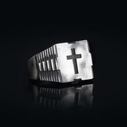 14K Solid Gold Men Cross Ring EY4