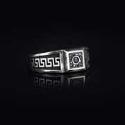 14K Solid Gold Greek Men Ring EY3