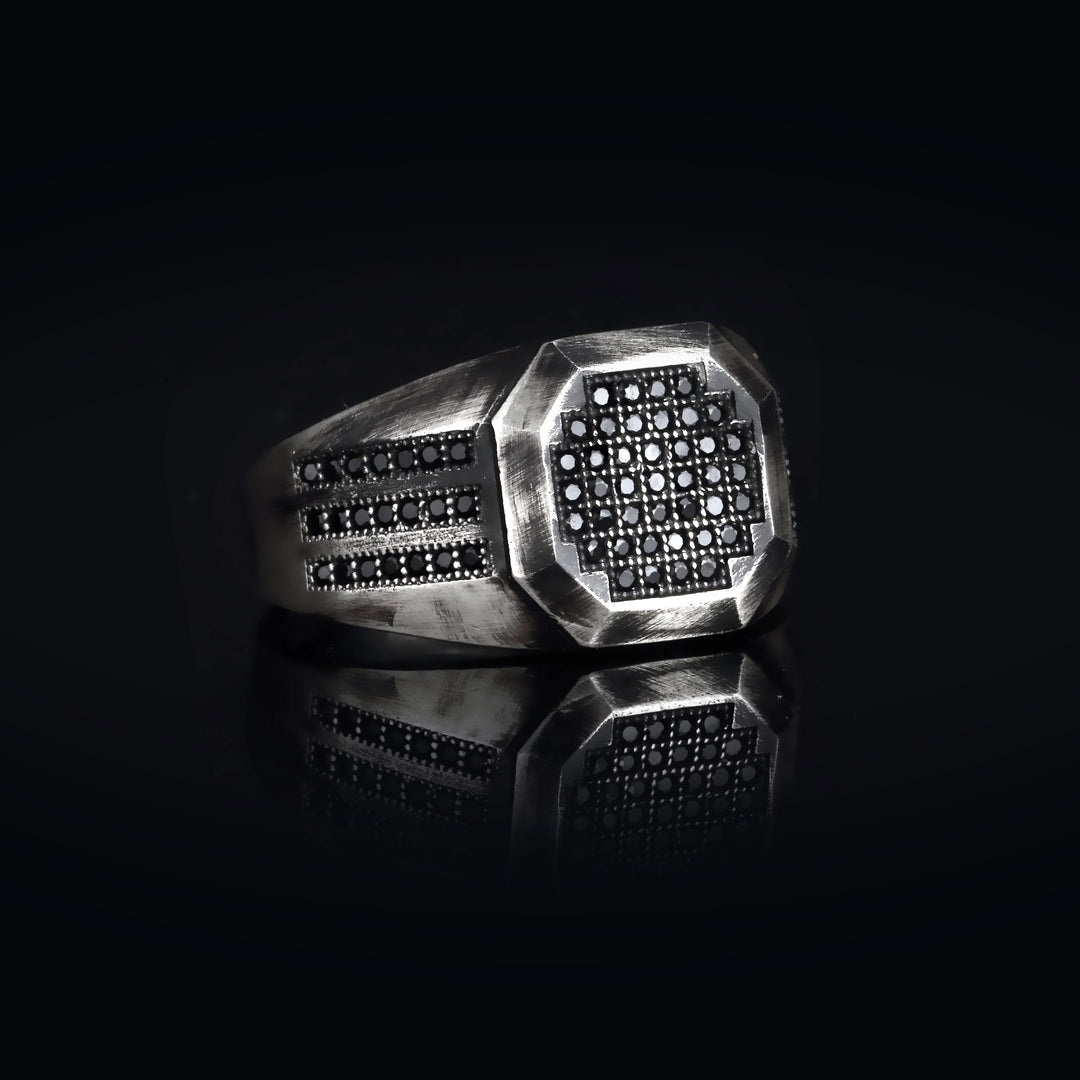 14K Solid Gold Square Men Ring EY10