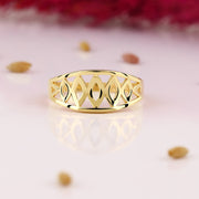 14K Solid Gold Wide Band Ring Y275
