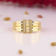14K Solid Gold Wide Band Ring Y274