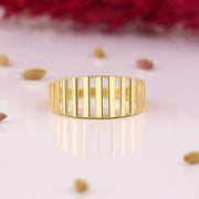 14K Solid Gold Wide Band Ring Y273