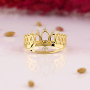 14K Solid Gold Crown Ring Y262