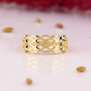 14K Solid Gold Braid Ring Y265