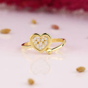 14K Solid Gold Heart Ring Y259