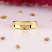 14K Solid Gold Dome Ring Y261