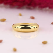 14K Solid Gold Dome Ring Y117