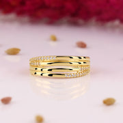 14K Solid Gold Wide Band Ring Y272