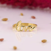 14K Solid Gold Love Ring Y16