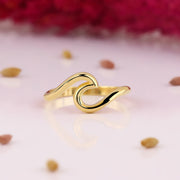 14K Solid Gold Wave Ring Y88