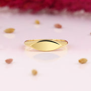 14K Solid Gold Signet Ring Y254
