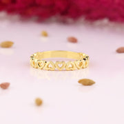 14K Solid Gold Heart Ring Y73