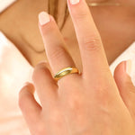 Load image into Gallery viewer, 14K Solid Gold 2 Edge Dome Ring Y271
