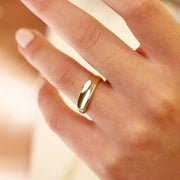 14K Solid Gold Dome Ring Y261