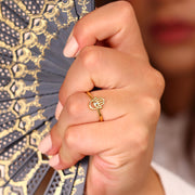 14K Solid Gold Hamsa Ring Y57