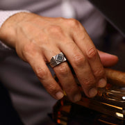 14K Solid Gold Signet Men Ring EY12