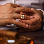 Load image into Gallery viewer, 14K Solid Gold Signet Men Ring EY12
