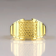 14K Solid Gold Band Men Ring EY15