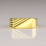 Load image into Gallery viewer, 14K Solid Gold Signet Men Ring EY11
