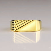 14K Solid Gold Signet Men Ring EY11