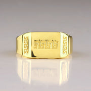 14K Solid Gold Greek Men Ring EY7
