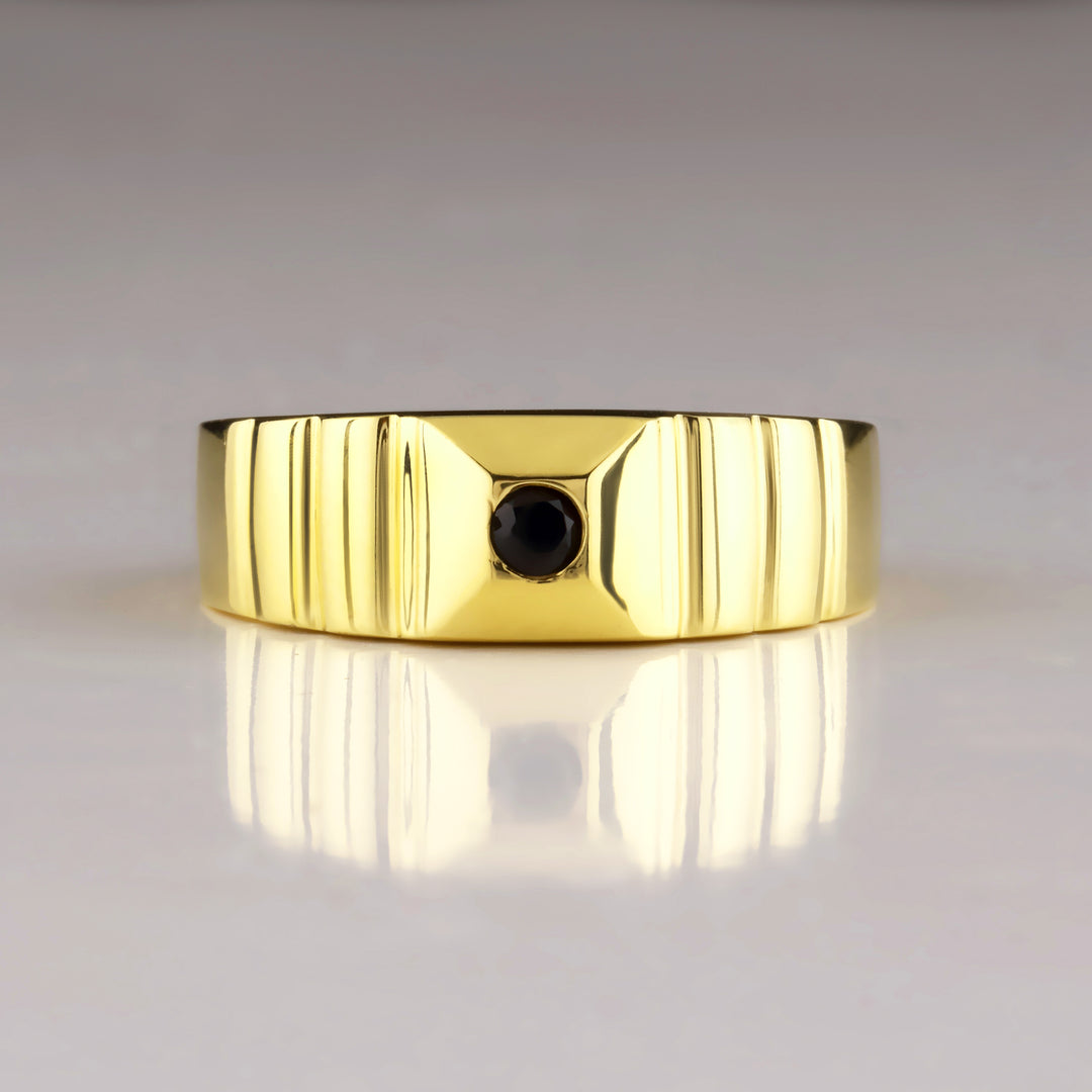 14K Solid Gold Signet Men Ring EY13