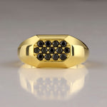 Load image into Gallery viewer, 14K Solid Gold Signet Men Ring EY8
