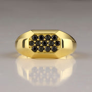 14K Solid Gold Signet Men Ring EY8
