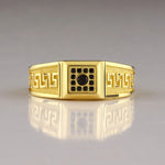 Load image into Gallery viewer, 14K Solid Gold Greek Men Ring EY3
