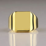 Load image into Gallery viewer, 14K Solid Gold Signet Men Ring EY6

