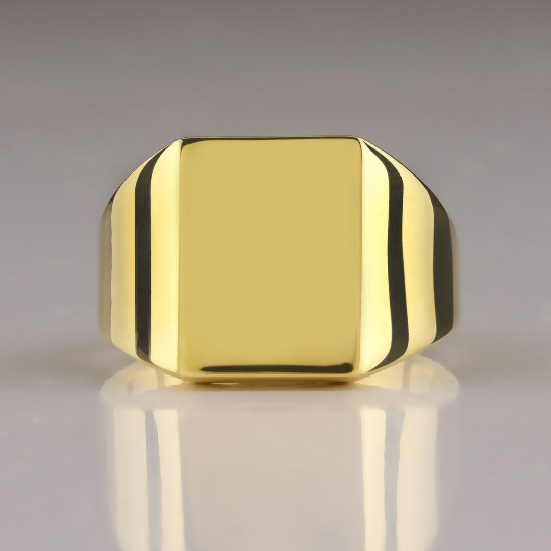 14K Solid Gold Signet Men Ring EY6
