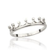 14K Solid Gold Thin Crown Ring Y315