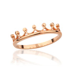 Load image into Gallery viewer, 14K Solid Gold Thin Crown Ring Y315
