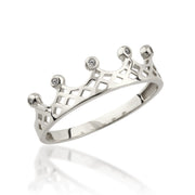 14K Solid Gold Crown Ring Y345