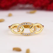 14K Solid Gold Chain Ring Y309