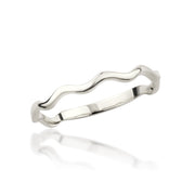 14K Solid Gold Wave Ring Y359