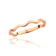 14K Solid Gold Wave Ring Y359