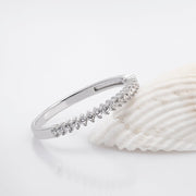 14K Solid Gold Row Stone Ring Y1