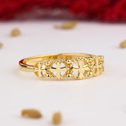 14K Solid Gold Band Cross Ring Y300