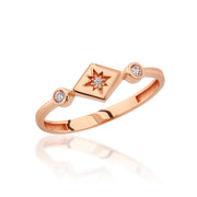 14K Solid Gold Vintage Patterned Ring Y369