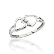14K Solid Gold Heart Ring Y352
