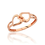 14K Solid Gold Heart Ring Y352