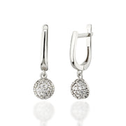 4K Solid Gold Pave Ball Earrings E27